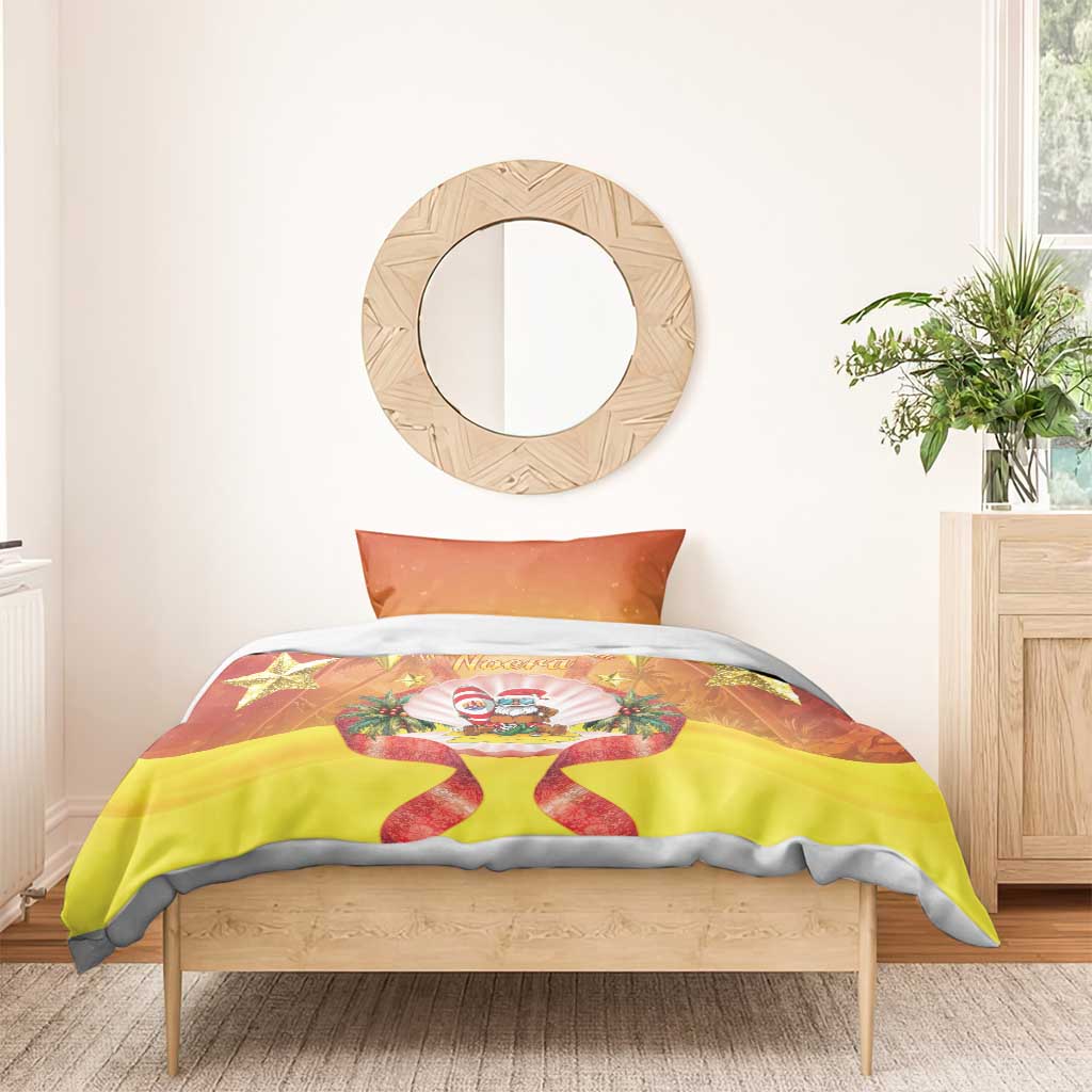 French Polynesia Christmas Bedding Set Seashell Santa Beach Vibes LT05 - Polynesian Pride