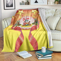 French Polynesia Christmas Blanket Seashell Santa Beach Vibes LT05 Orange - Polynesian Pride