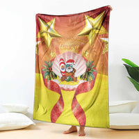 French Polynesia Christmas Blanket Seashell Santa Beach Vibes LT05 - Polynesian Pride
