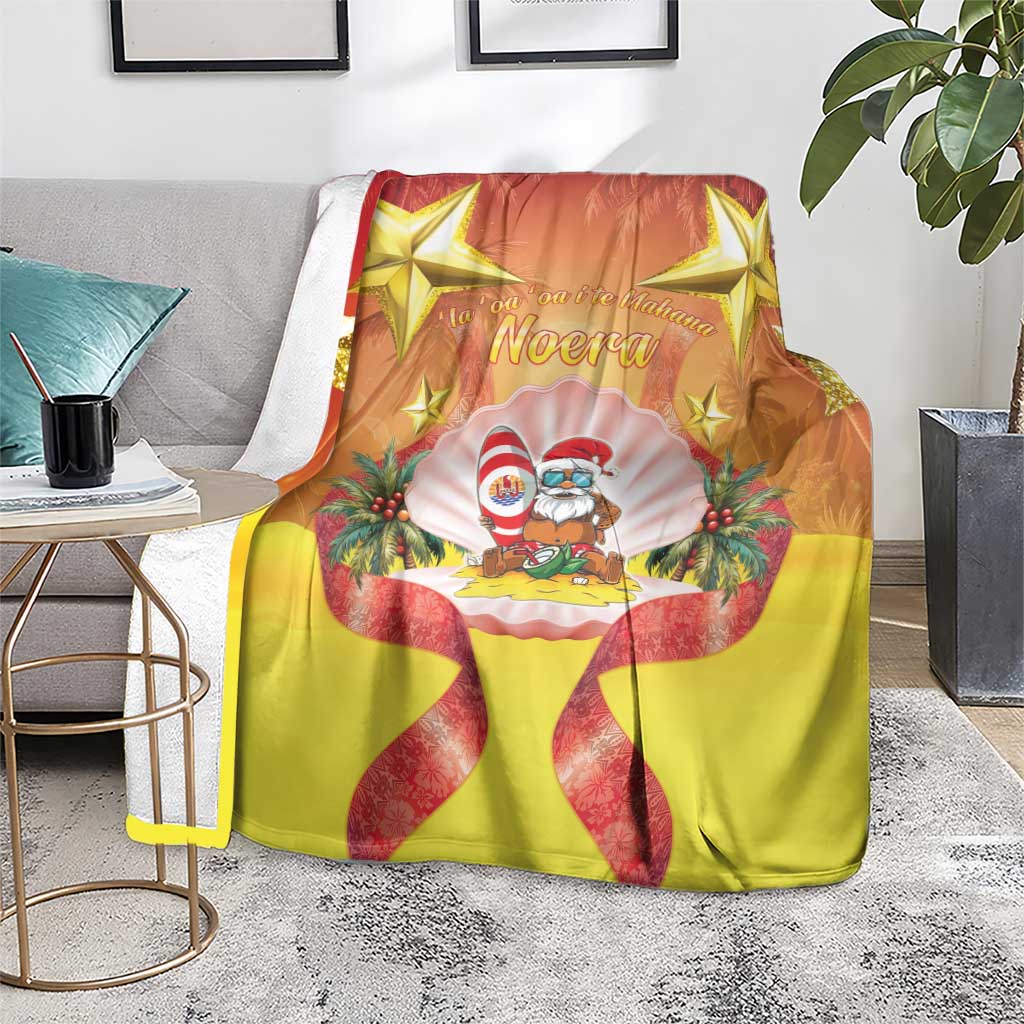 French Polynesia Christmas Blanket Seashell Santa Beach Vibes LT05 - Polynesian Pride