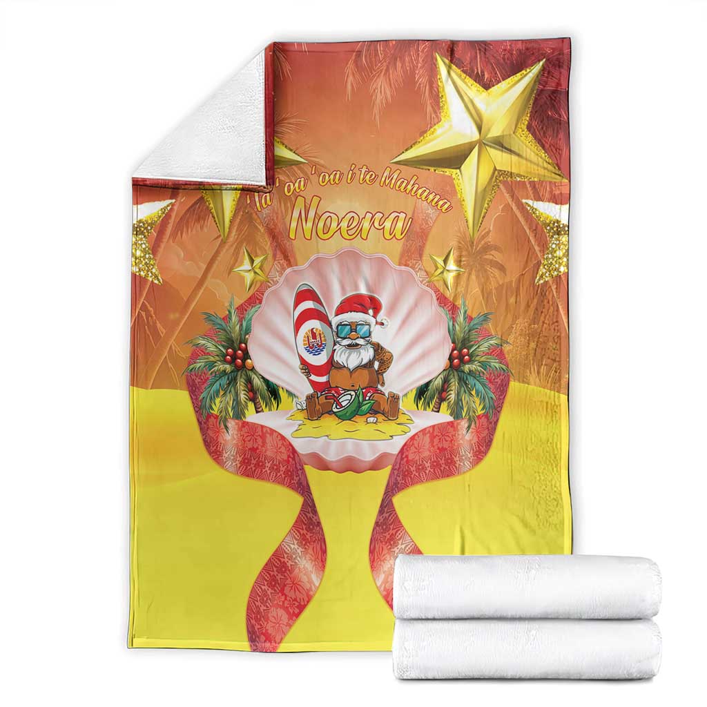 French Polynesia Christmas Blanket Seashell Santa Beach Vibes LT05 - Polynesian Pride
