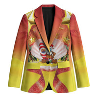 French Polynesia Christmas Blazer Seashell Santa Beach Vibes LT05 Unisex Orange - Polynesian Pride
