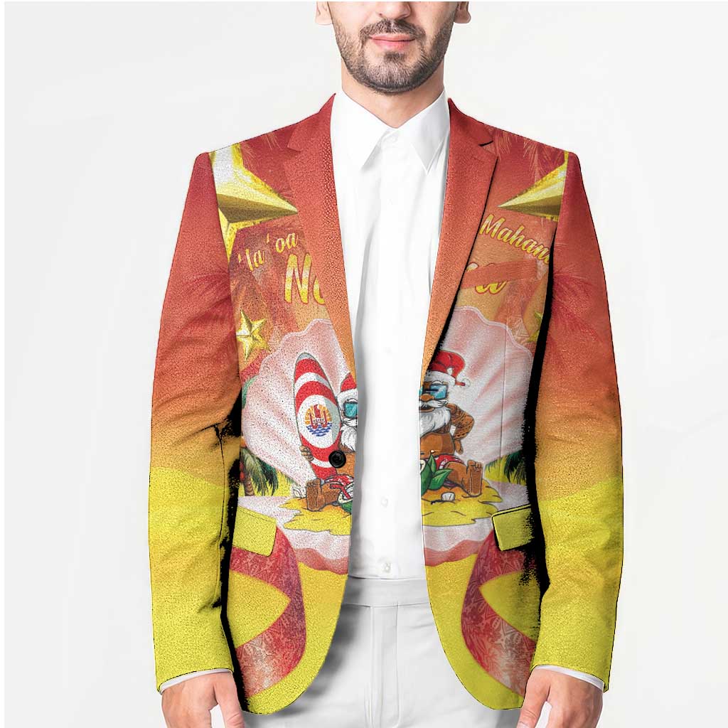 French Polynesia Christmas Blazer Seashell Santa Beach Vibes LT05 - Polynesian Pride