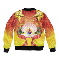 French Polynesia Christmas Bomber Jacket Seashell Santa Beach Vibes LT05 - Polynesian Pride