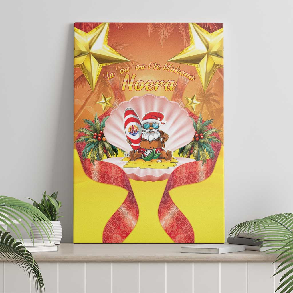 French Polynesia Christmas Canvas Wall Art Seashell Santa Beach Vibes LT05 - Polynesian Pride