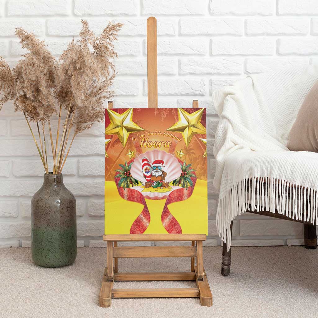 French Polynesia Christmas Canvas Wall Art Seashell Santa Beach Vibes LT05 - Polynesian Pride