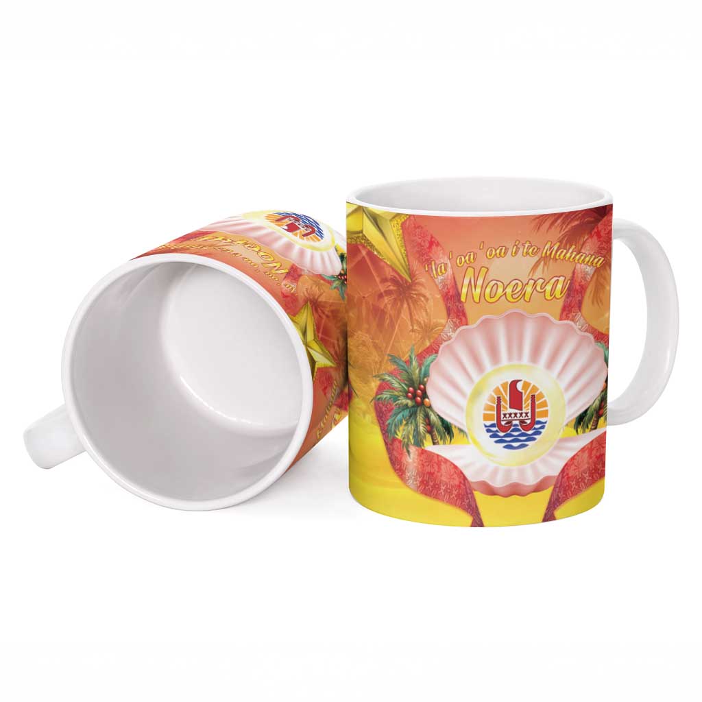 French Polynesia Christmas Ceramic Mug Seashell Santa Beach Vibes LT05 - Polynesian Pride
