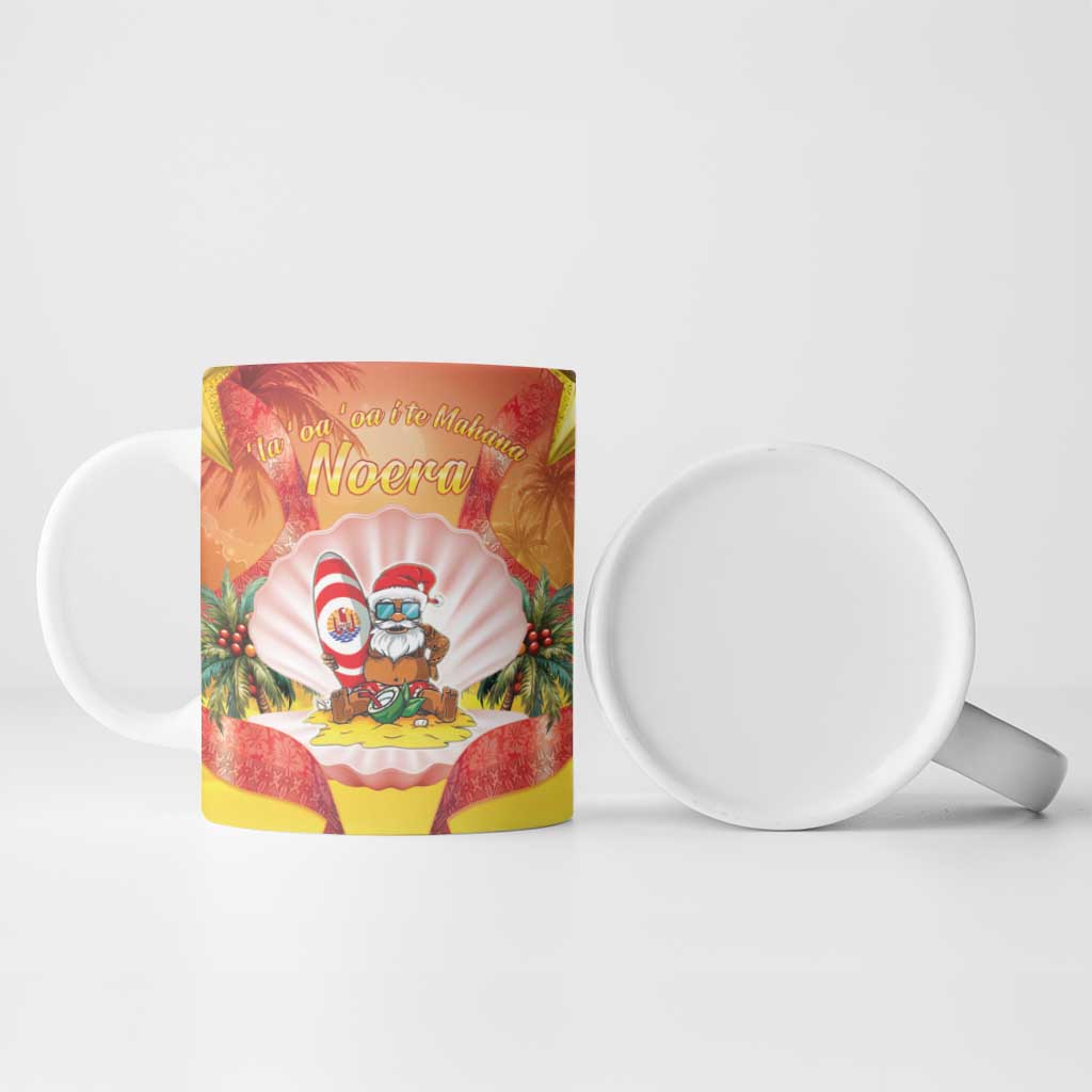 French Polynesia Christmas Ceramic Mug Seashell Santa Beach Vibes LT05 - Polynesian Pride