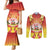 French Polynesia Christmas Couples Matching Mermaid Dress and Long Sleeve Button Shirt Seashell Santa Beach Vibes - Polynesian Pride