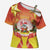 French Polynesia Christmas Cross Shoulder Shirt Seashell Santa Beach Vibes - Polynesian Pride