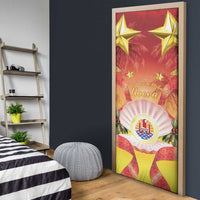French Polynesia Christmas Door Cover Seashell Santa Beach Vibes LT05 - Polynesian Pride