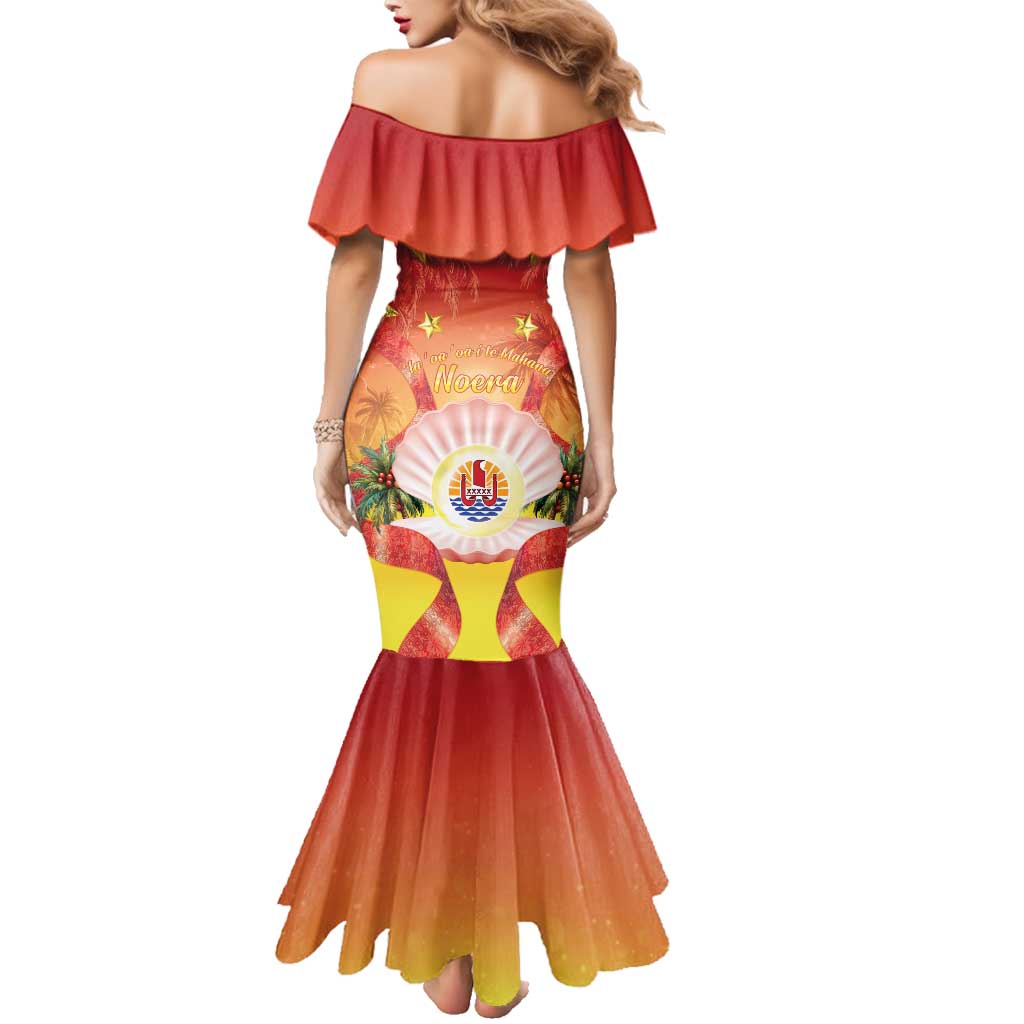 French Polynesia Christmas Family Matching Mermaid Dress and Hawaiian Shirt Seashell Santa Beach Vibes LT05 - Polynesian Pride