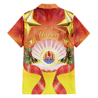 French Polynesia Christmas Family Matching Off The Shoulder Long Sleeve Dress and Hawaiian Shirt Seashell Santa Beach Vibes - Polynesian Pride