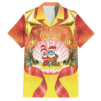 French Polynesia Christmas Family Matching Puletasi and Hawaiian Shirt Seashell Santa Beach Vibes LT05 Dad's Shirt - Short Sleeve Orange - Polynesian Pride