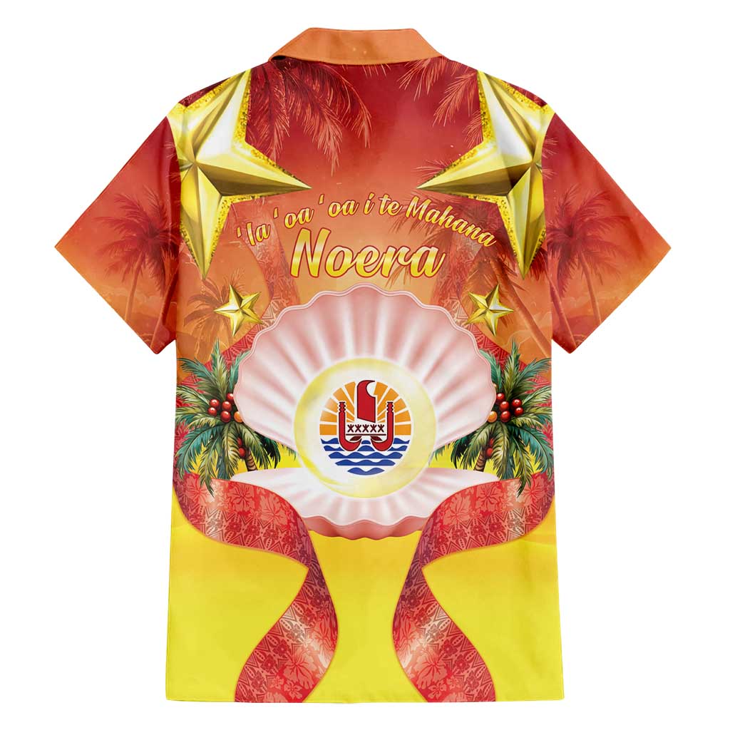 French Polynesia Christmas Family Matching Summer Maxi Dress and Hawaiian Shirt Seashell Santa Beach Vibes - Polynesian Pride