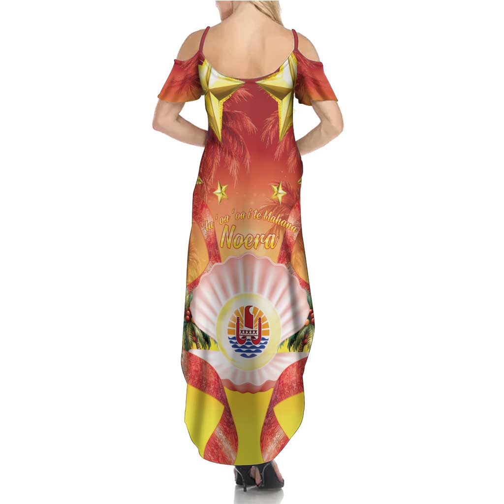 French Polynesia Christmas Family Matching Summer Maxi Dress and Hawaiian Shirt Seashell Santa Beach Vibes - Polynesian Pride