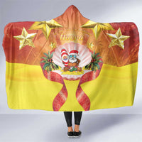 French Polynesia Christmas Hooded Blanket Seashell Santa Beach Vibes LT05 One Size Orange - Polynesian Pride