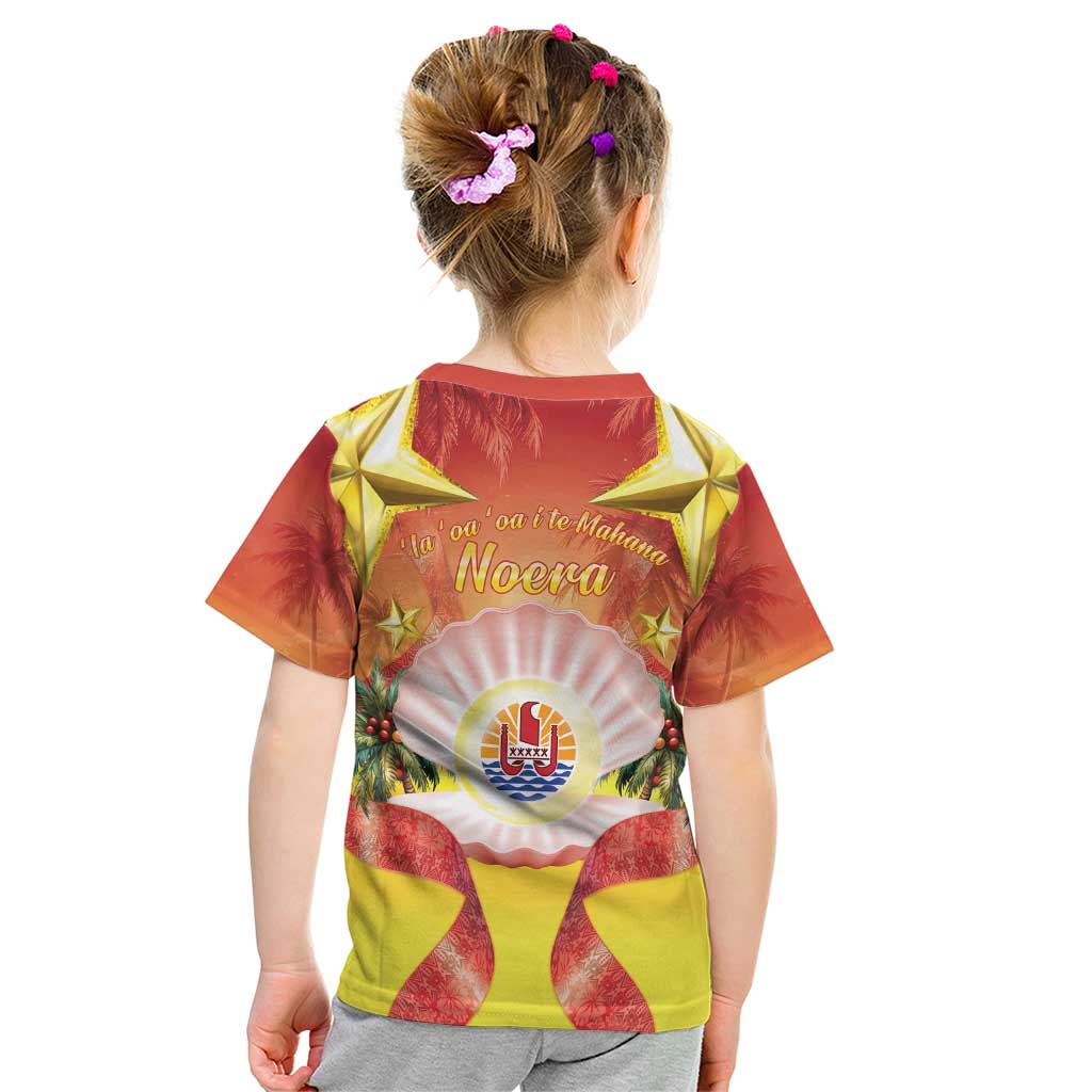 French Polynesia Christmas Kid T Shirt Seashell Santa Beach Vibes LT05 - Polynesian Pride