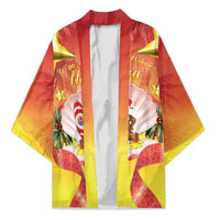 French Polynesia Christmas Kimono Seashell Santa Beach Vibes LT05 Unisex Orange - Polynesian Pride