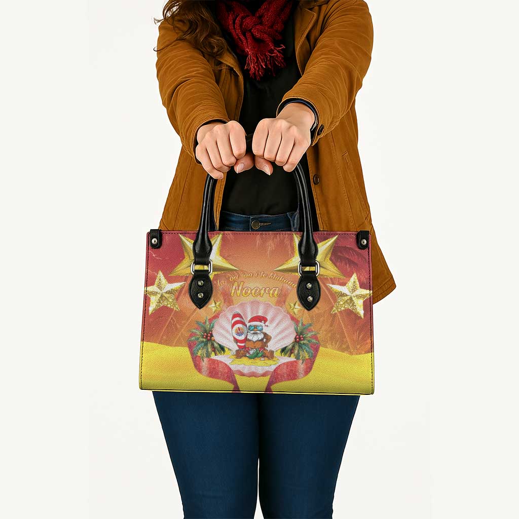 French Polynesia Christmas Leather Bag Seashell Santa Beach Vibes LT05 - Polynesian Pride