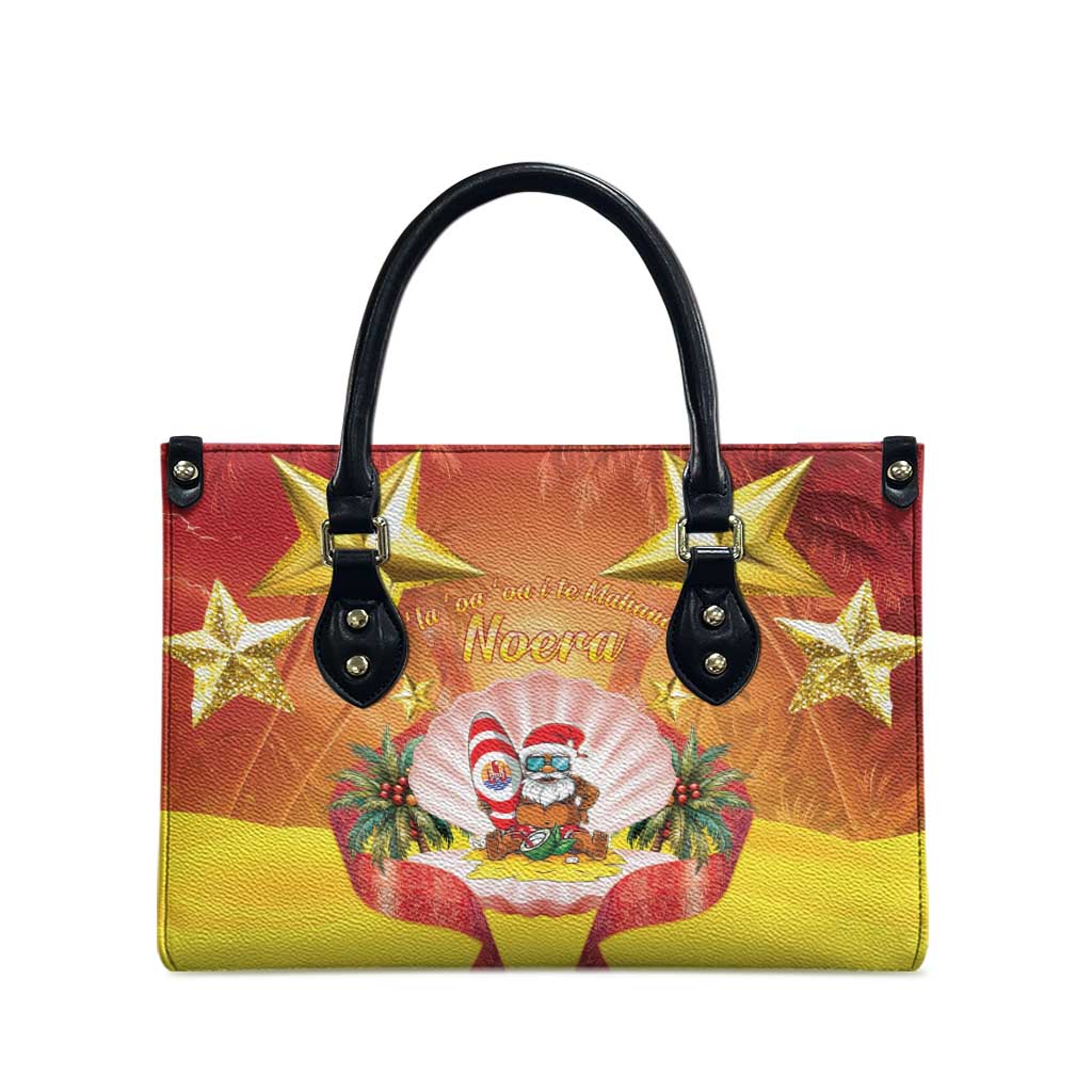 French Polynesia Christmas Leather Bag Seashell Santa Beach Vibes LT05 - Polynesian Pride
