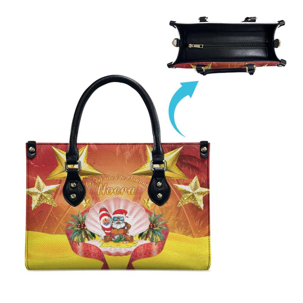 French Polynesia Christmas Leather Bag Seashell Santa Beach Vibes LT05 - Polynesian Pride