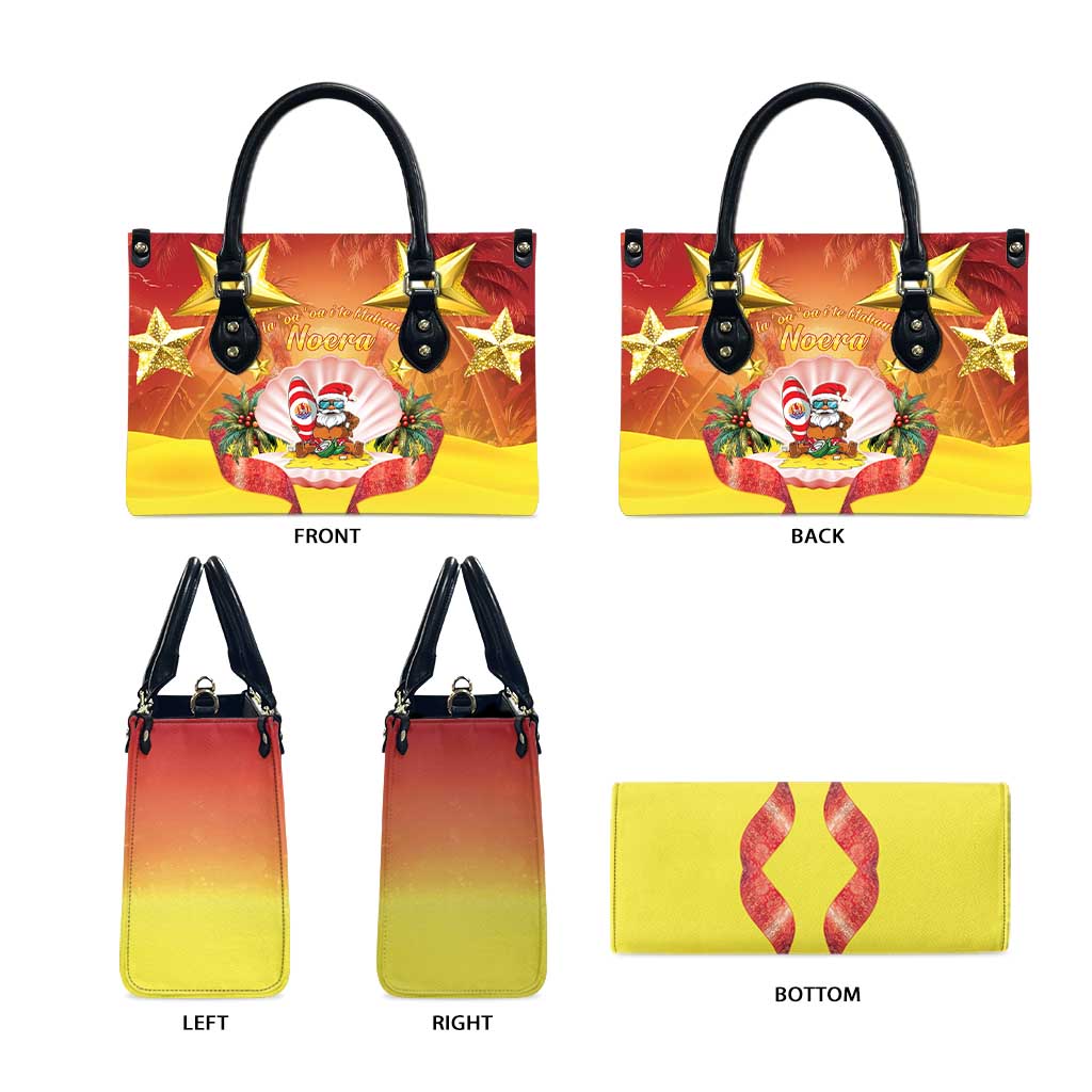 French Polynesia Christmas Leather Bag Seashell Santa Beach Vibes LT05 - Polynesian Pride