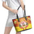 French Polynesia Christmas Leather Tote Bag Seashell Santa Beach Vibes - Polynesian Pride