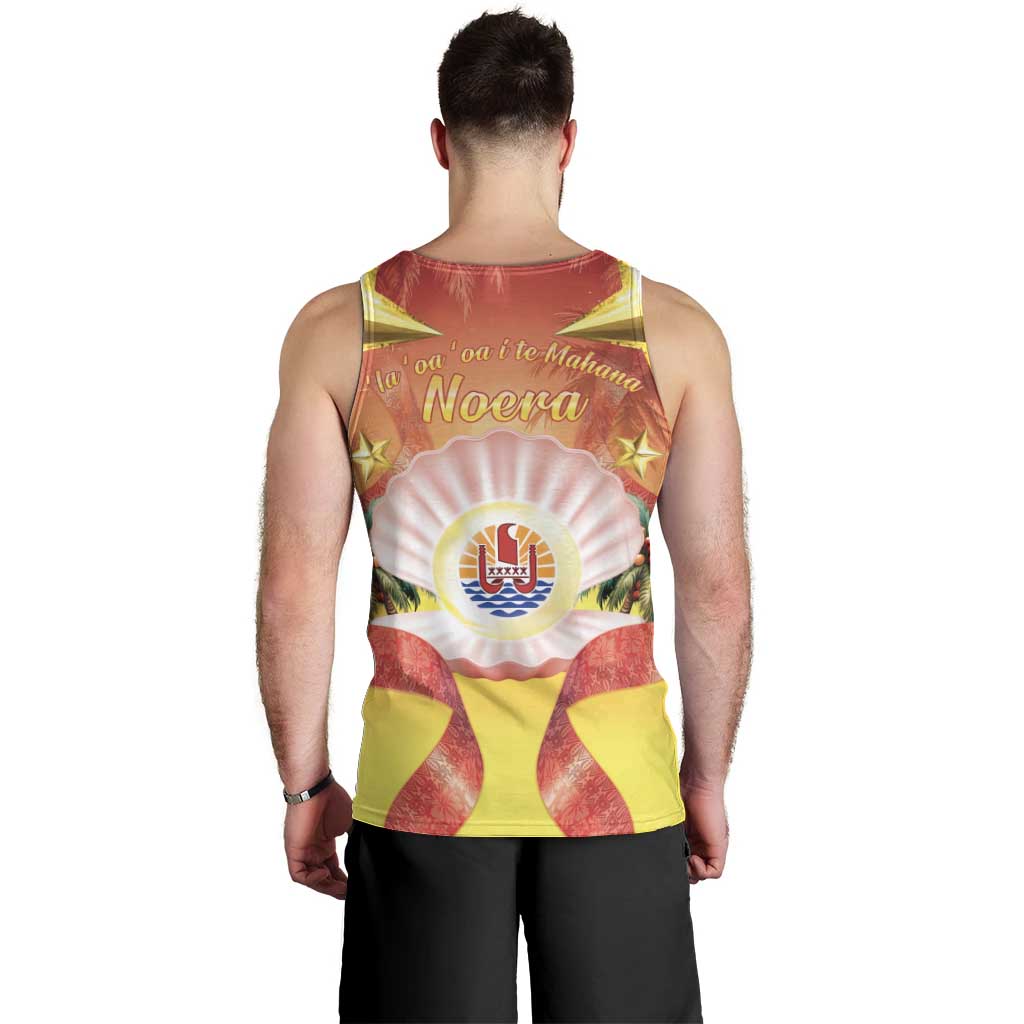French Polynesia Christmas Men Tank Top Seashell Santa Beach Vibes LT05 - Polynesian Pride