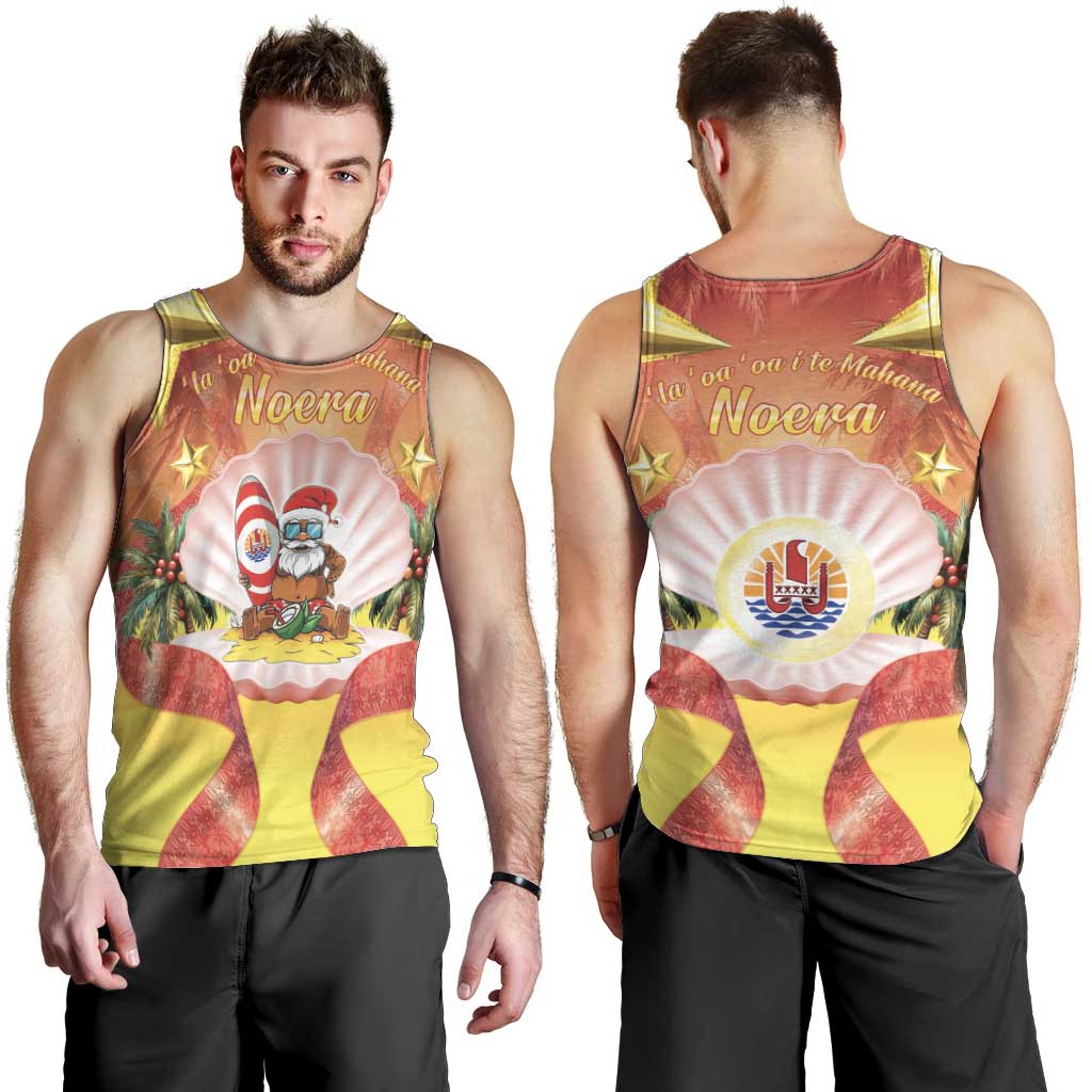 French Polynesia Christmas Men Tank Top Seashell Santa Beach Vibes LT05 - Polynesian Pride