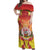 French Polynesia Christmas Off Shoulder Maxi Dress Seashell Santa Beach Vibes - Polynesian Pride