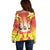 French Polynesia Christmas Off Shoulder Sweater Seashell Santa Beach Vibes - Polynesian Pride