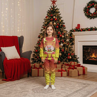 French Polynesia Christmas Pajama Set Seashell Santa Beach Vibes LT05 Kid Orange - Polynesian Pride