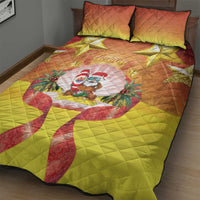 French Polynesia Christmas Quilt Bed Set Seashell Santa Beach Vibes LT05 - Polynesian Pride
