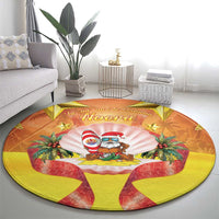 French Polynesia Christmas Round Carpet Seashell Santa Beach Vibes LT05 - Polynesian Pride