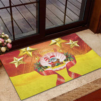 French Polynesia Christmas Rubber Doormat Seashell Santa Beach Vibes LT05 - Polynesian Pride