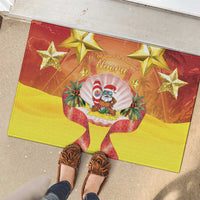 French Polynesia Christmas Rubber Doormat Seashell Santa Beach Vibes LT05 - Polynesian Pride