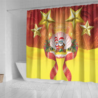 French Polynesia Christmas Shower Curtain Seashell Santa Beach Vibes LT05 - Polynesian Pride