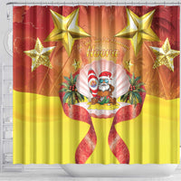French Polynesia Christmas Shower Curtain Seashell Santa Beach Vibes LT05 - Polynesian Pride