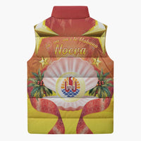 French Polynesia Christmas Sleeveless Puffer Jacket Seashell Santa Beach Vibes LT05 - Polynesian Pride