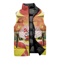 French Polynesia Christmas Sleeveless Puffer Jacket Seashell Santa Beach Vibes LT05 - Polynesian Pride