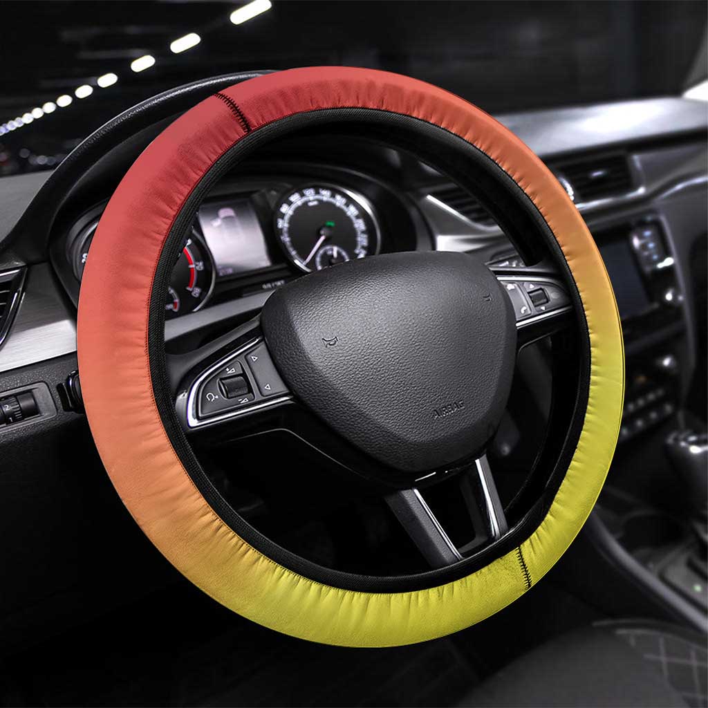 French Polynesia Christmas Steering Wheel Cover Seashell Santa Beach Vibes LT05 Universal Fit Orange - Polynesian Pride