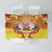 French Polynesia Christmas Tablecloth Seashell Santa Beach Vibes LT05 Orange - Polynesian Pride