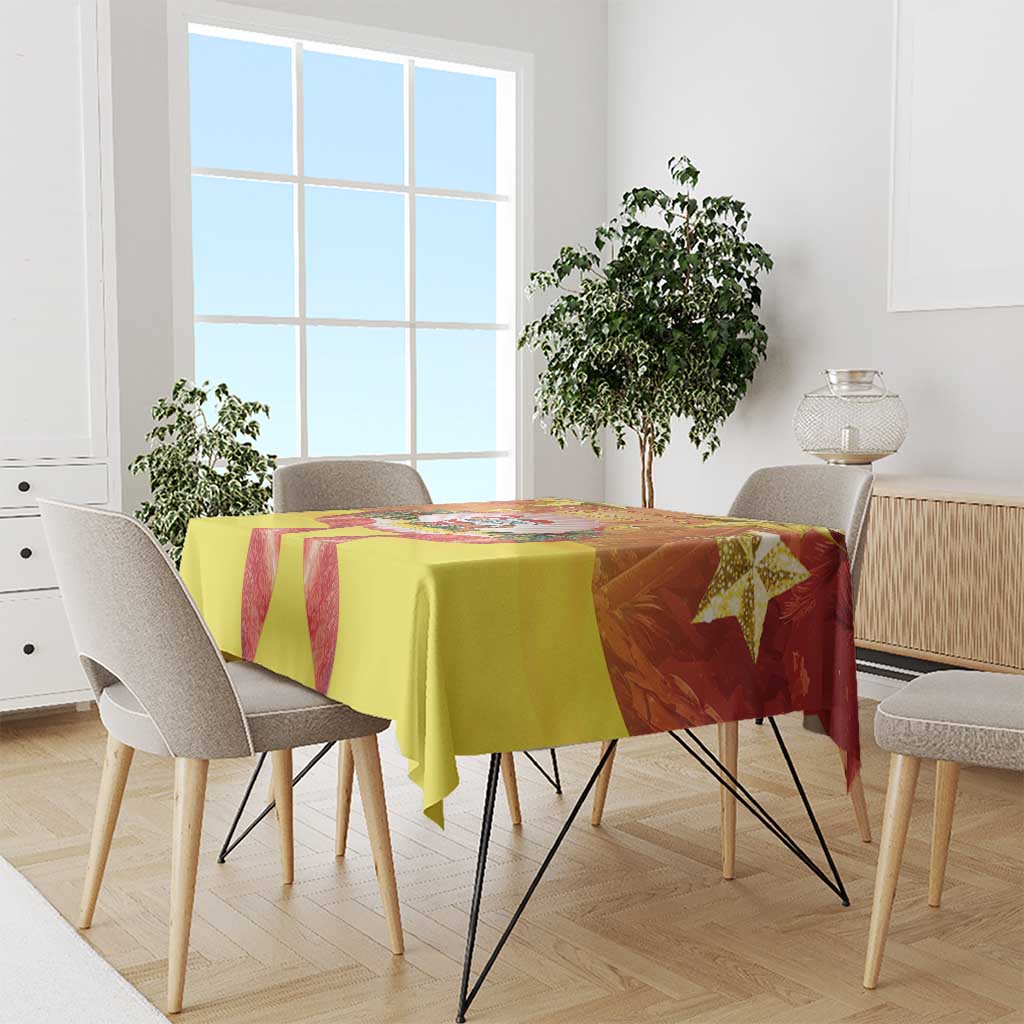 French Polynesia Christmas Tablecloth Seashell Santa Beach Vibes LT05 - Polynesian Pride