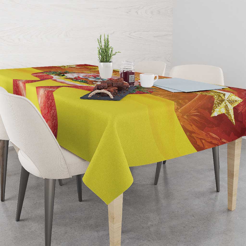 French Polynesia Christmas Tablecloth Seashell Santa Beach Vibes LT05 - Polynesian Pride