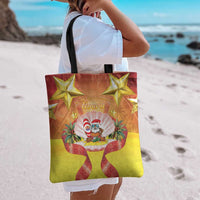 French Polynesia Christmas Tote Bag Seashell Santa Beach Vibes LT05 - Polynesian Pride