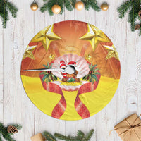 French Polynesia Christmas Tree Skirt Seashell Santa Beach Vibes LT05 Casual Orange - Polynesian Pride