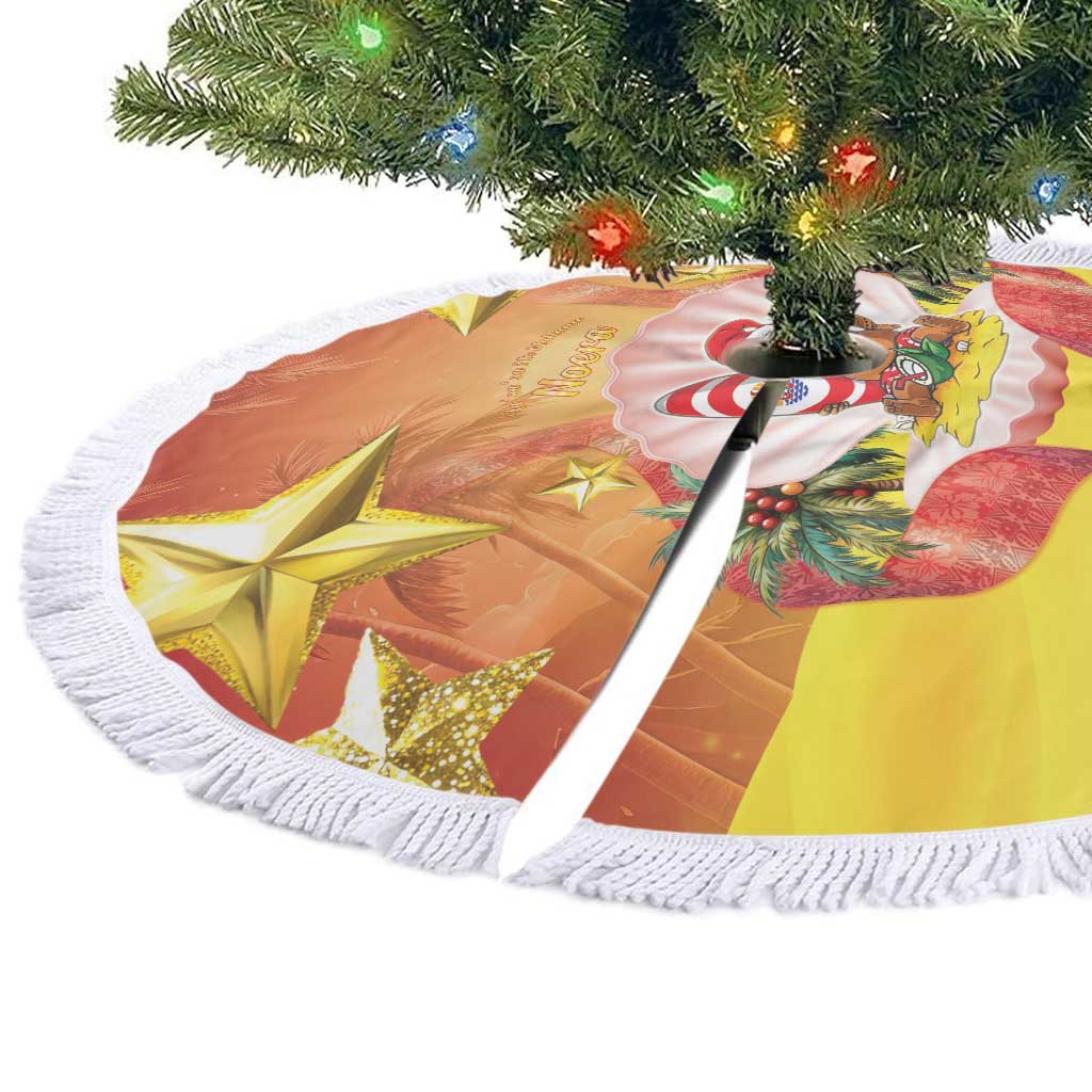 French Polynesia Christmas Tree Skirt Seashell Santa Beach Vibes LT05 - Polynesian Pride