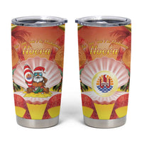 French Polynesia Christmas Tumbler Cup Seashell Santa Beach Vibes LT05 Orange - Polynesian Pride