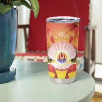 French Polynesia Christmas Tumbler Cup Seashell Santa Beach Vibes LT05 - Polynesian Pride